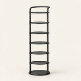 Vertex Round Shoe Rack — 7-Tier Black