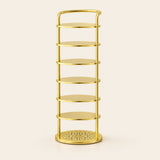 Vertex Round Shoe Rack — 7-Tier Gold