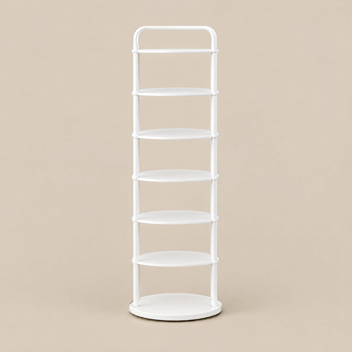 Vertex Round Shoe Rack — 7-Tier White