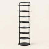 Vertex Round Shoe Rack — 8-Tier Black
