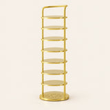 Vertex Round Shoe Rack — 8-Tier Gold