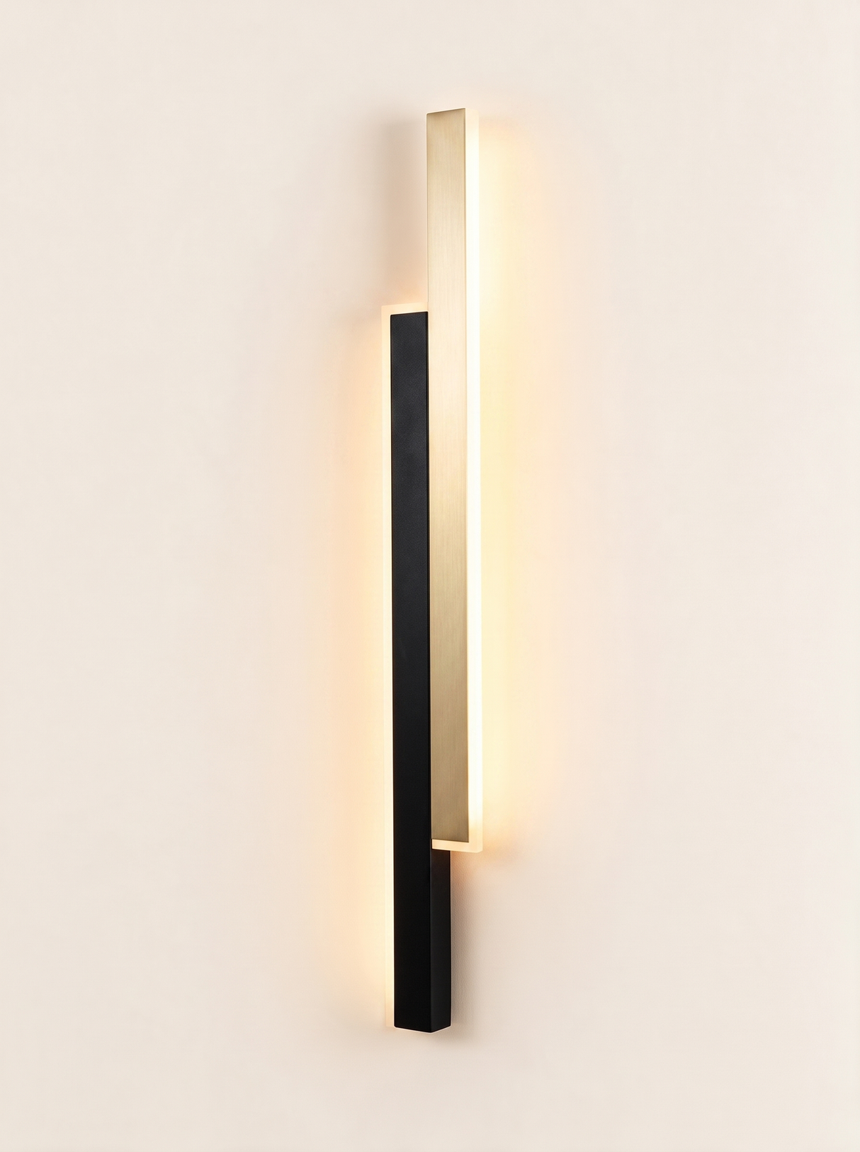 Vertical Strip Wall Sconce - hero product shot (Black + Gold)