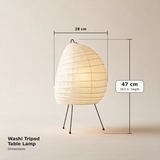 Washi Tripod Table Lamp — dimensions diagram