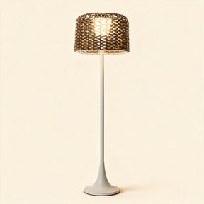 Willow Solar Floor Lamp - macro detail shot of woven texture